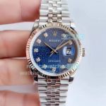 Swiss Datejust Rolex With Jubilee Bracelet Watch 36MM SS Blue Diamond Dial